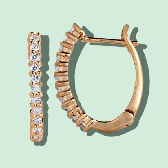 Timeless 14K Yellow Gold Diamond Accent Earrings - Picture 2 of 4